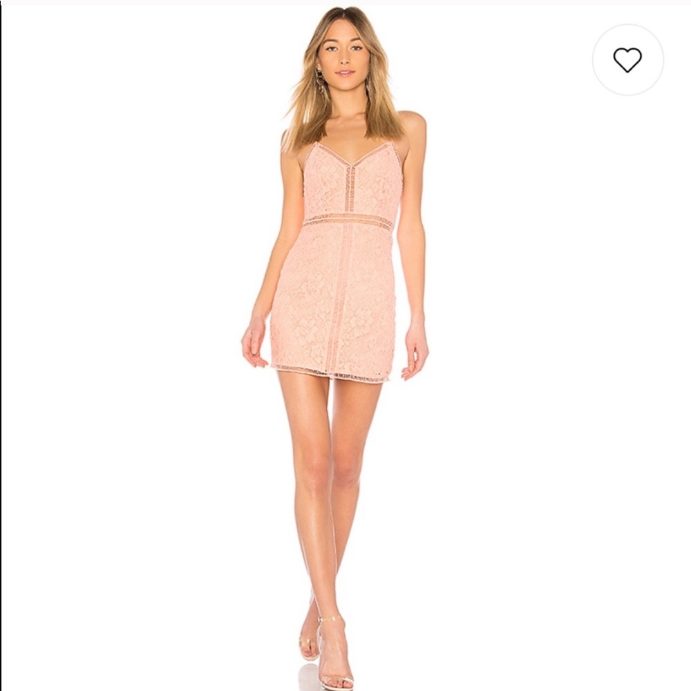 NWT NBD pink lace mini dress size small